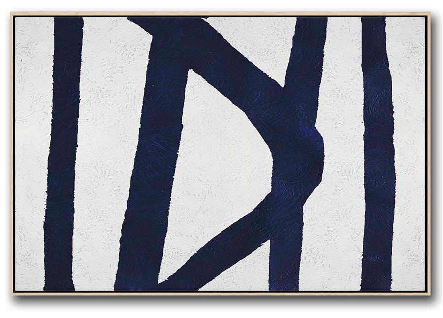 Horizontal Navy Minimalist Art #NV38C - Click Image to Close